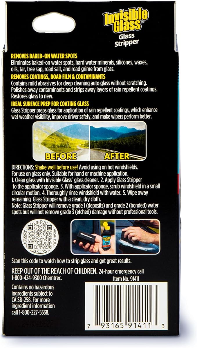 Invisible Glass 91411 Glass Stripper – Hard Water Spot Remover – Strips Coatings - Image 3