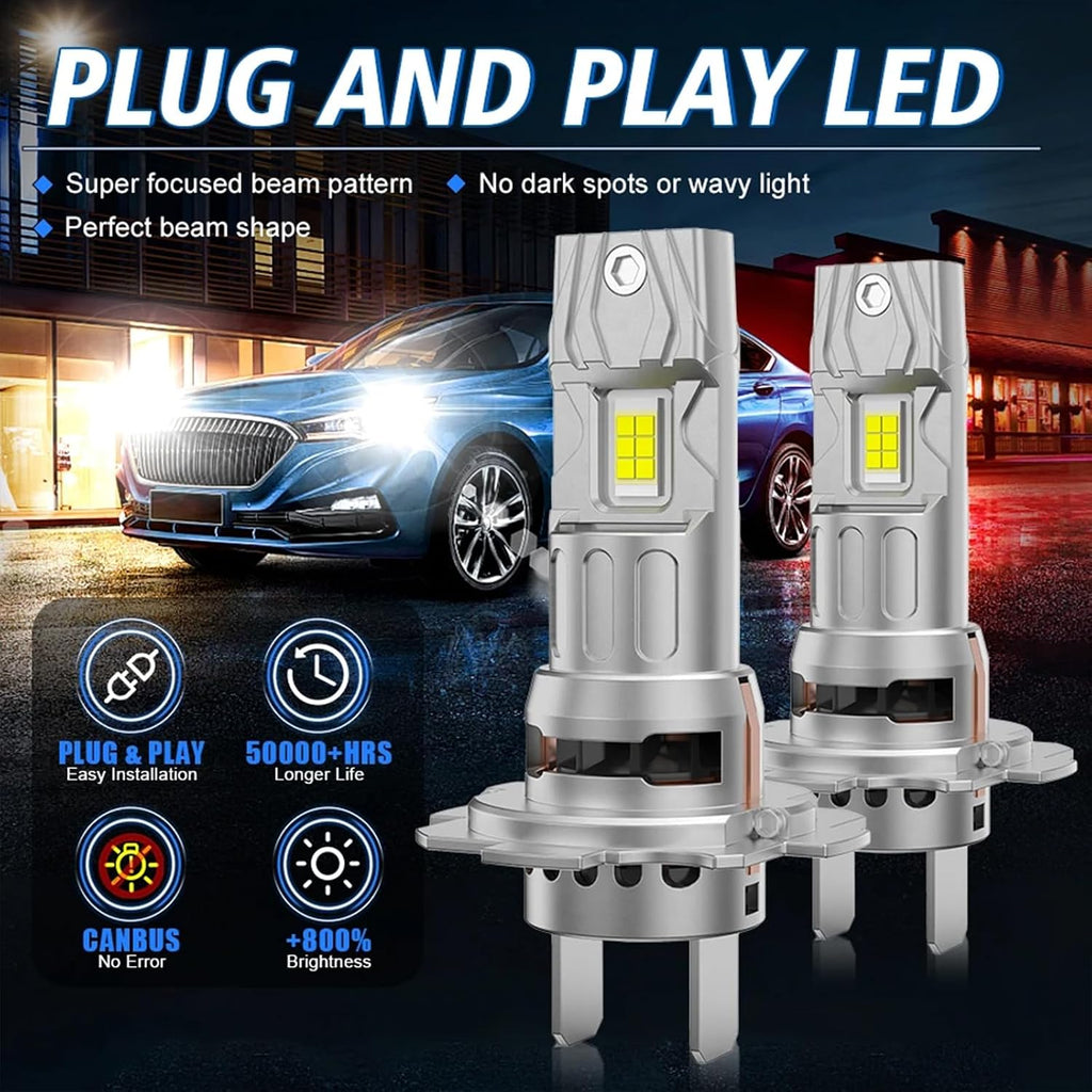 Compatible for 2006-2007 2011-2020 Suzuki GSXR 600 750 Headlights, H7 H11 Motorcycle/ATV/UTV Headlight Bulbs or Fog Lights, 800% bright 30000LM 6500K White,Interior lights;2-Pack