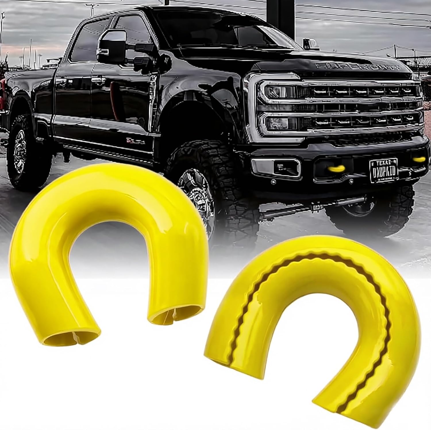Front Tow Hook Cover for 2017-2026 Ford Super Duty F-250 F-350 F-450,Tow Hitch Covers, Ford Truck Accessories, Pickup Truck Accessories, F250 Must Haves, Silicone, Yellow (2 Pack)