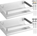 Lallisa 2 Pieces Stainless Steel Shelf Bathroom Shower Floating Shelves Wall by Lallisa