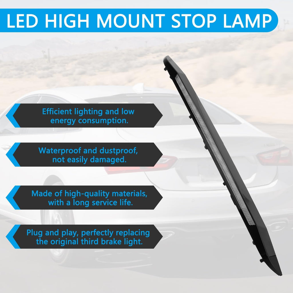 42795725 LED High Mount Stop Light, Compatible with Chevy Malibu 2016-2025 Third Brake Light Rear Center Stop Light Lamp Assembly Replaces# 42795725
