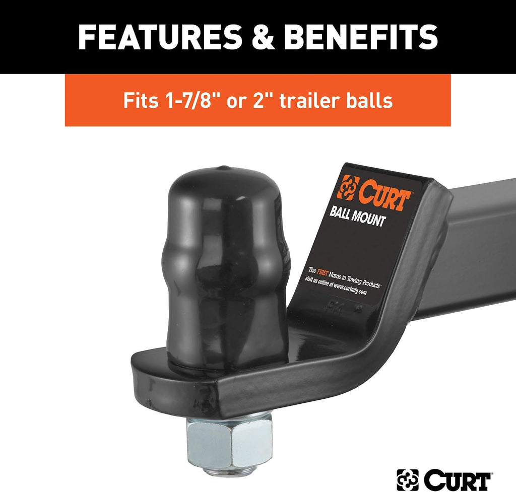 CURT 21800 Black Rubber Trailer Hitch Ball Cover, 1-7/8 or 2-Inch Diameter