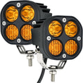 2-Pack 40W 3Inch Yellow/Amber Combo Beam LED Pod Light - Bright Off-Road Driving Fog Lights, Waterproof Auxiliary Ditch Lights for Truck, SUV, ATV, Boat, Motorcycle, Pickup, Tractor