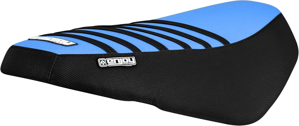 Enjoy Mfg USA-Made Gripper Seat Cover - Compatible with Genuine Scooter Buddy 50/125/150/170i (Standard Profile seat)_#610 (Black Sides/Light Blue top/Black Ribs)