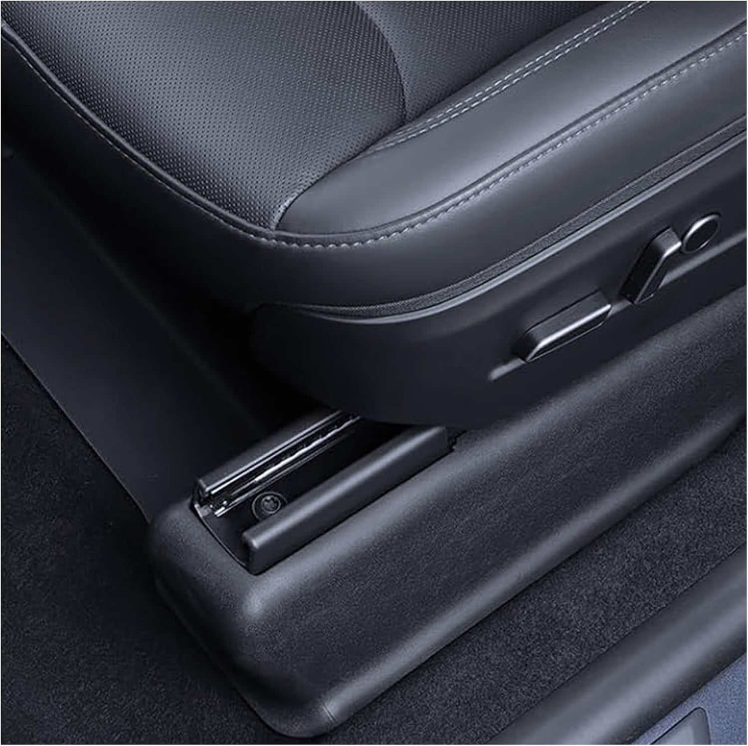 7 Pieces of Front Seat Rail Protectors, for Tesla Model Y Juniper 2025 2026,Under Seat Floor Mat Protectors for Model Y Juniper Accessories in Black