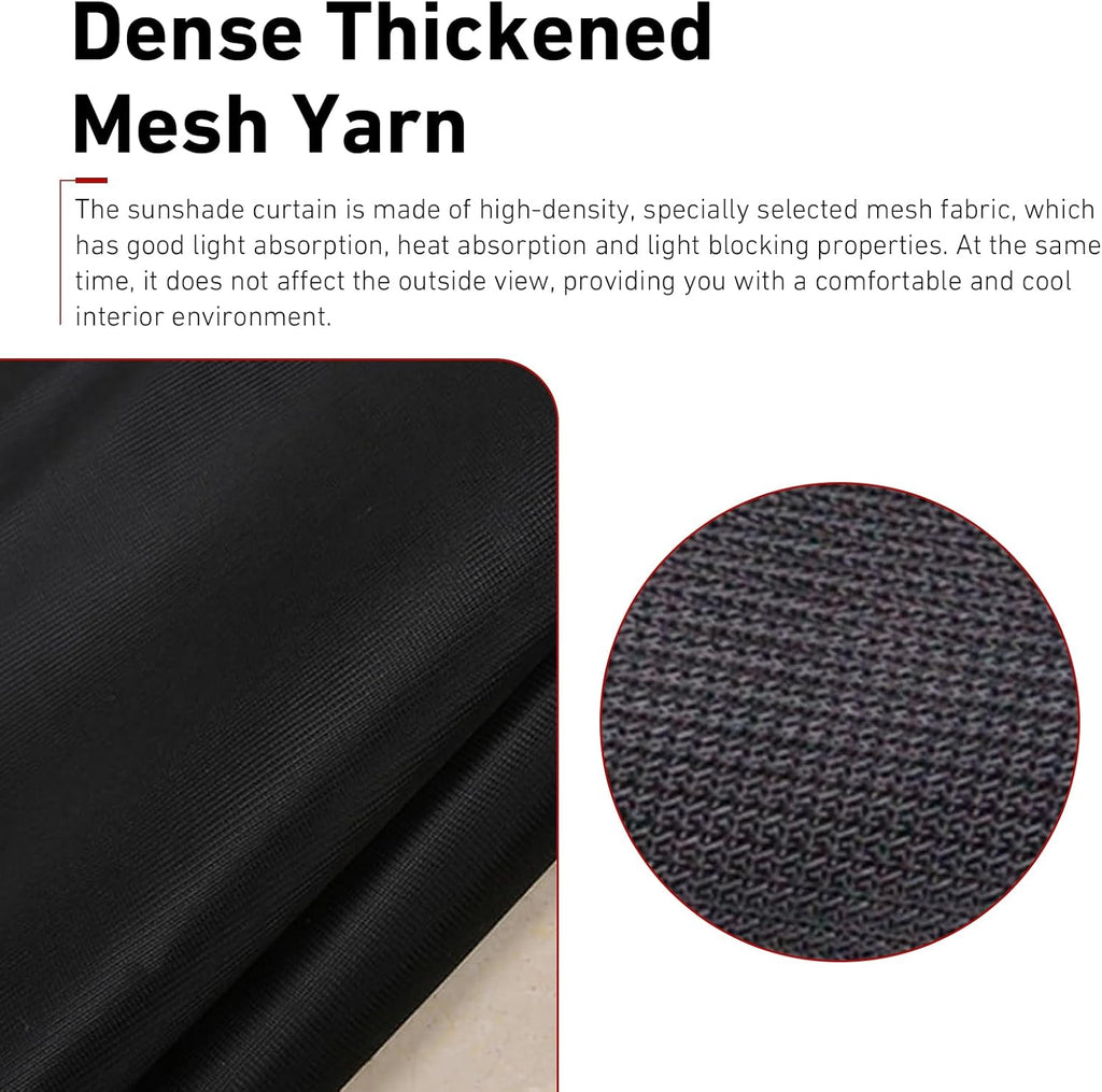 2 PCS Front Side Window Sunshade, Heat Light Absorbing Car Window Screen, Thickened Density Mesh Automotive Sunshades, Universal for Most Cars, Sedans (Black)