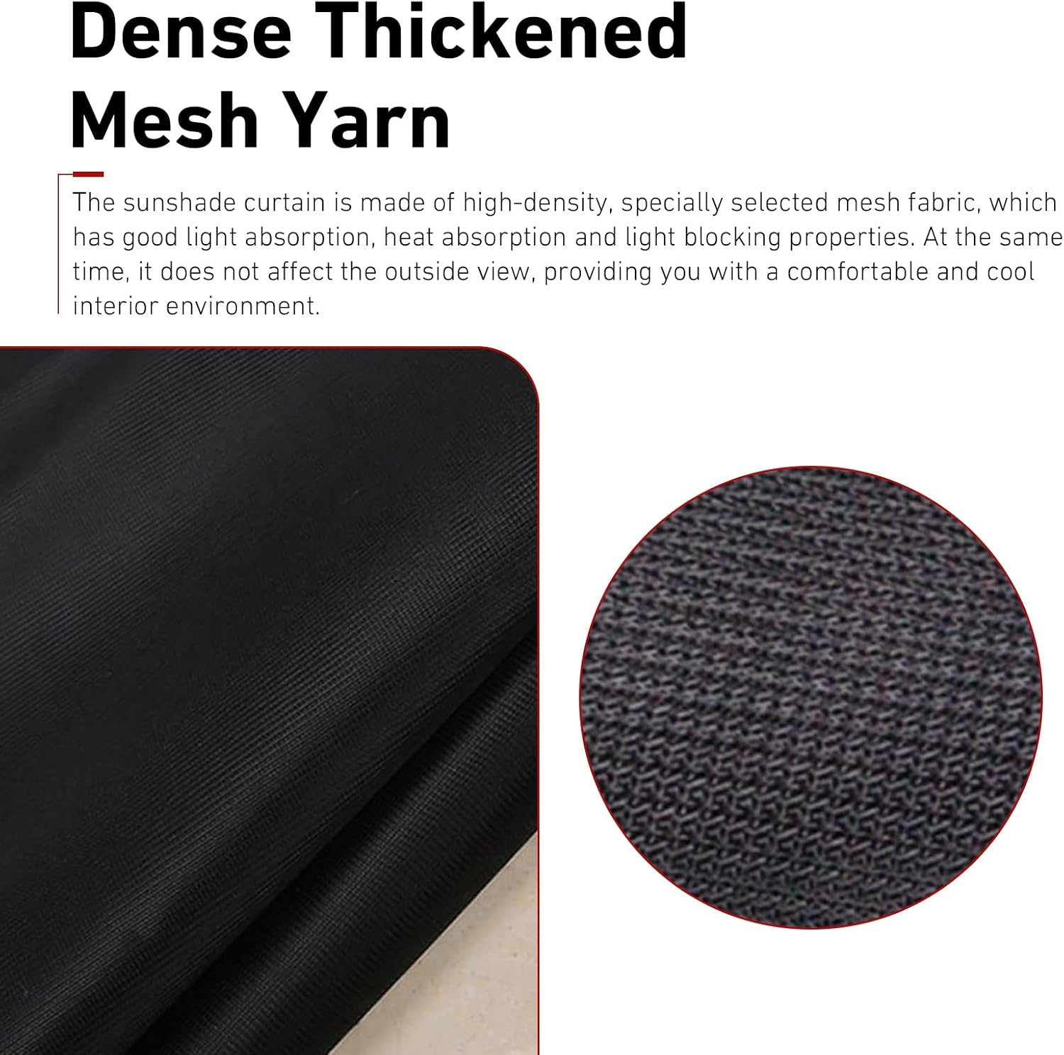 2 PCS Front Side Window Sunshade, Heat Light Absorbing Car Window Screen, Thickened Density Mesh Automotive Sunshades, Universal for Most Cars, Sedans (Black)