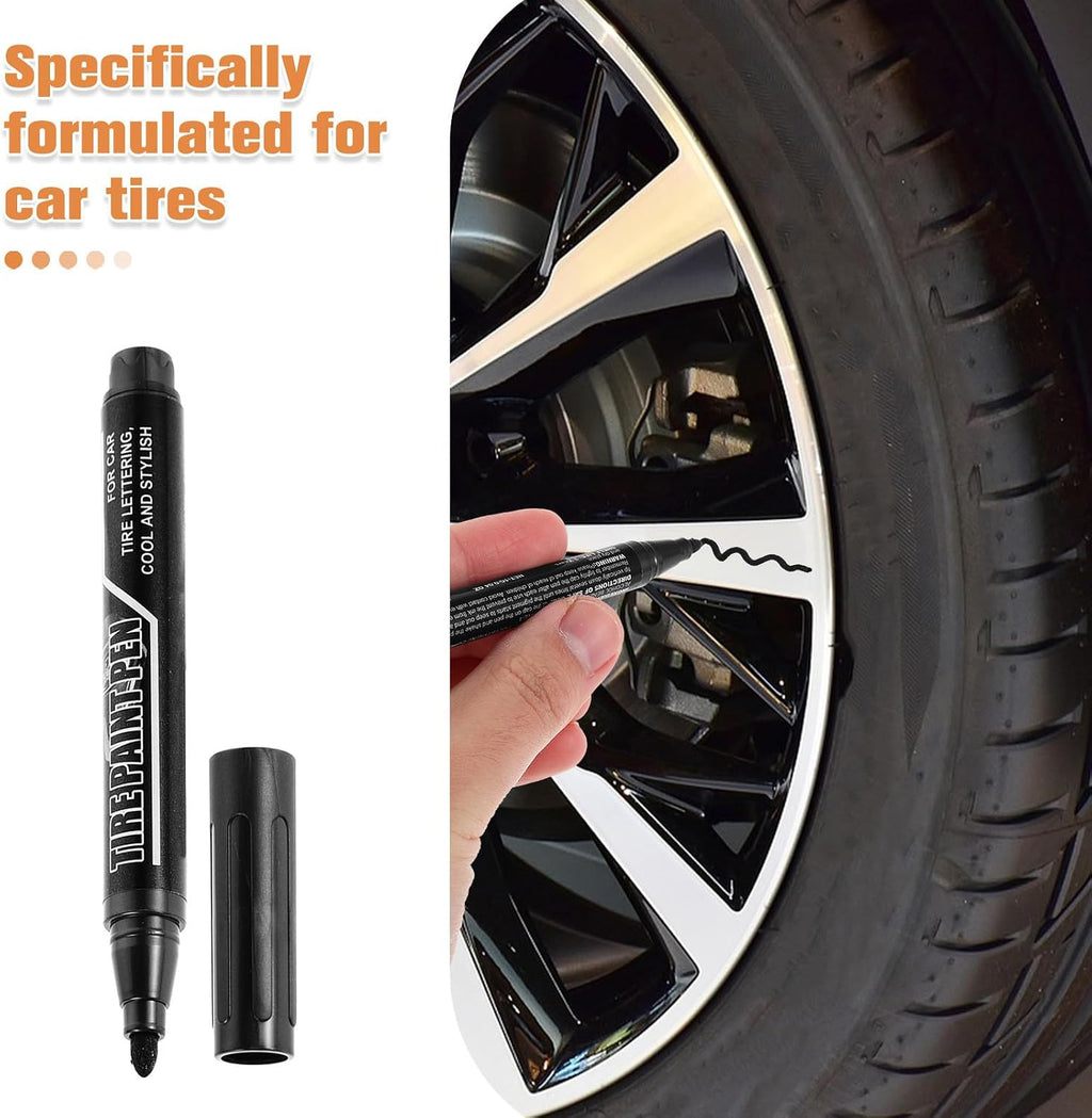 3pcs Tire Marker Pens for Car Tires Easy to Use and Specifically Formulated Water-based Paint Pens and Repair