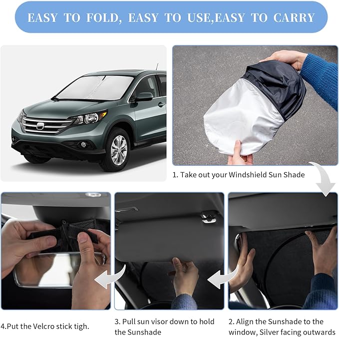 for Honda CR-V CRV 2012-2016 Sun Shade Sunshade Windshield Cover, 4-Layer Front - Image 6