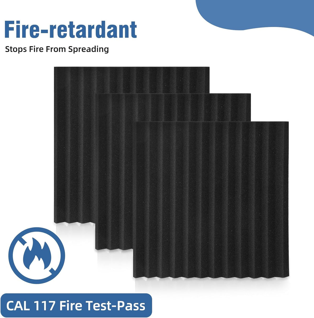 sound proof foam panels,12"×12"×1" acoustic foam panels, high, side view