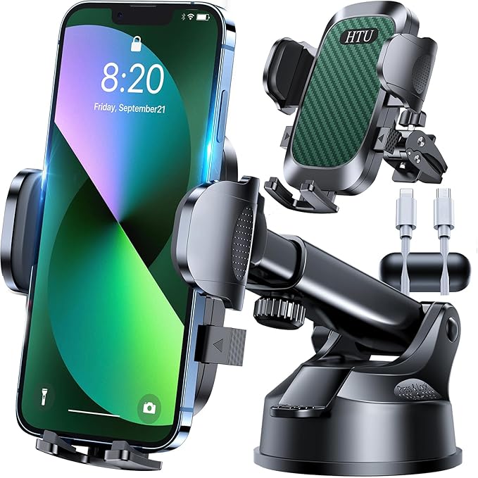 HTU 2025 Upgraded Car Phone Holder 【Safety Certs & No Smell】 Cell Phone Holder