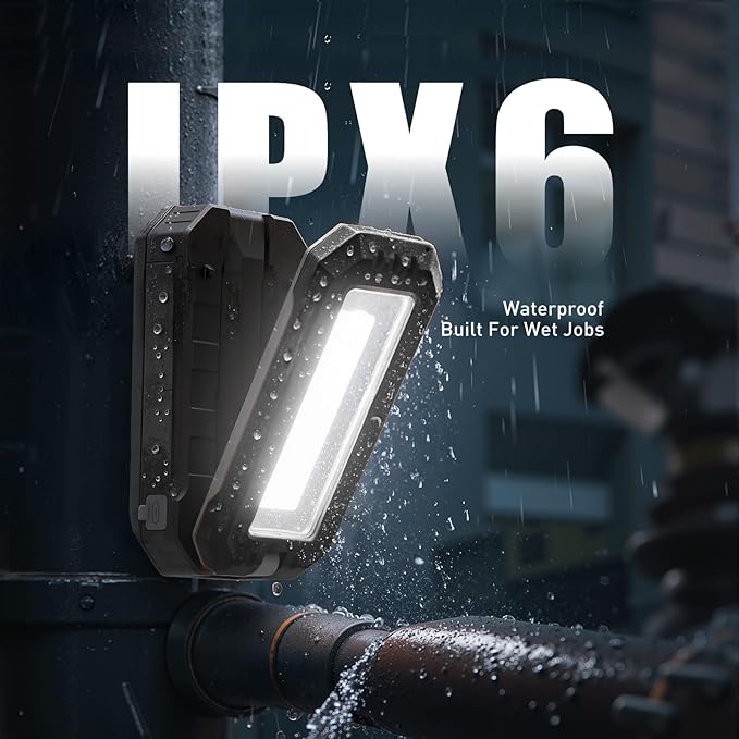 Rechargeable Work Light with Magnetic Base, 1200 Lumens LED Work Light - Image 6