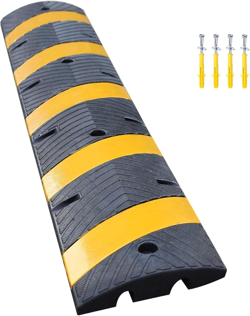 Orangestar 6Ft Rubber Speed Bump, 2 Channel Heavy Duty Speed Hump Cable