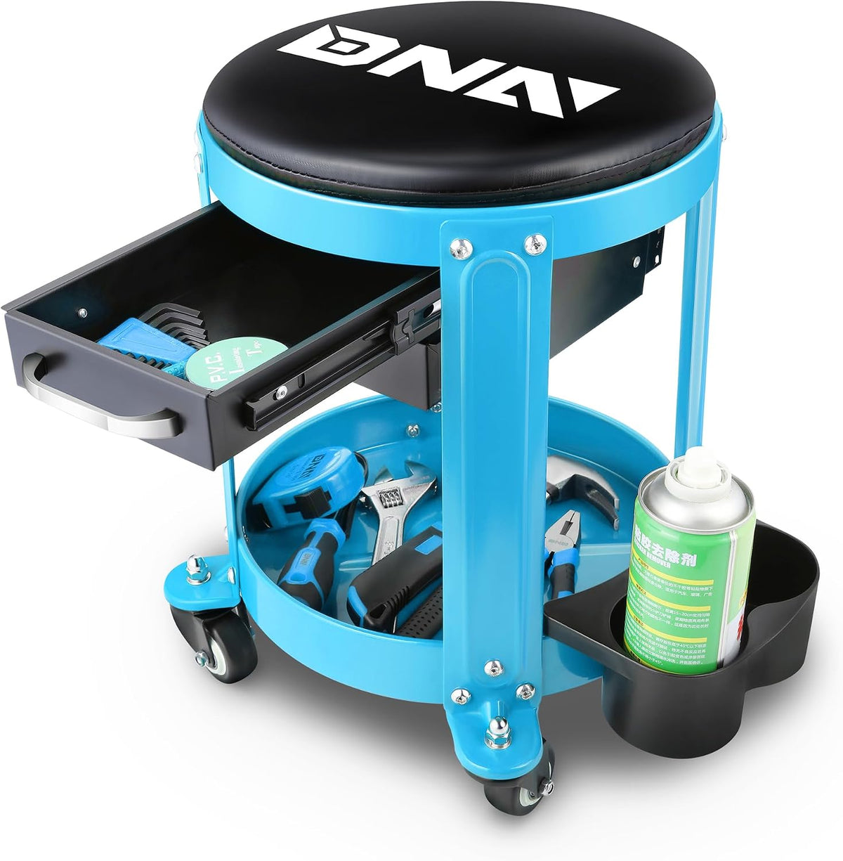 DNA MOTORING Round Mechanics Roller Seat Creeper Stool