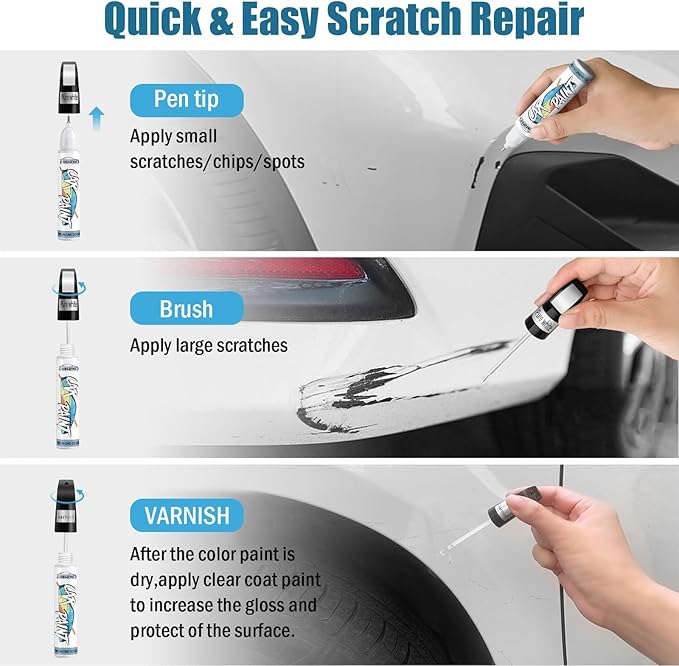White Car Paint Touch Up, Car Paint Scratch Repair Pen, Color Accurate - Image 5