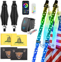Ehaho 2 Pack 3FT Whip Lights with Spring Base,LED Whip Light with App & Remote Control, Spiral RGB Chasing Lighted Whips with Rocker Switch, Music Whip Light for UTV ATV Polaris RZR Can-Am SXS Truck