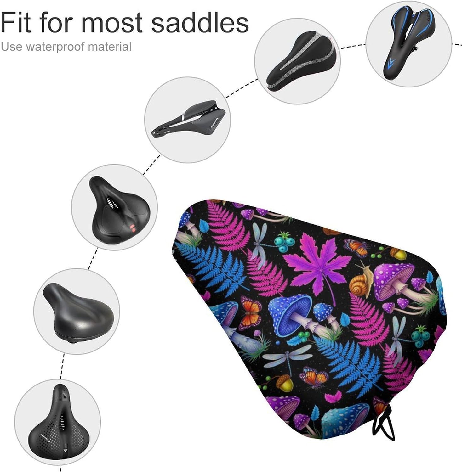 Waterproof Bike Seat Protector with Drawstring, Extra Soft Cover for Stationary Bikes Indoor Cycling