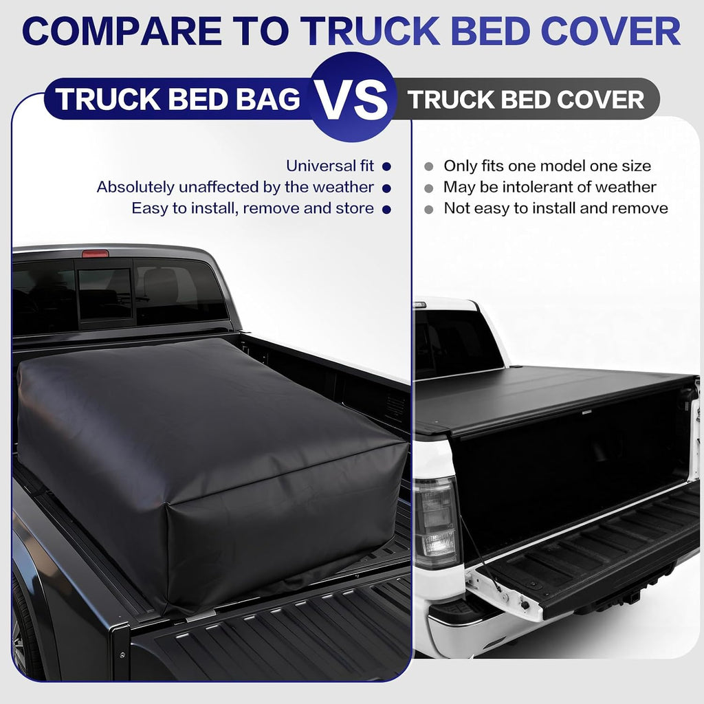 Truck Bed Cargo Bag,Waterproof 1000D Oxford Fabric Car Roof Bag | Car Luggage Bag with 6 Elastic Cords Fits All Trucks 26 Cubic Feet (51"x40"x22")