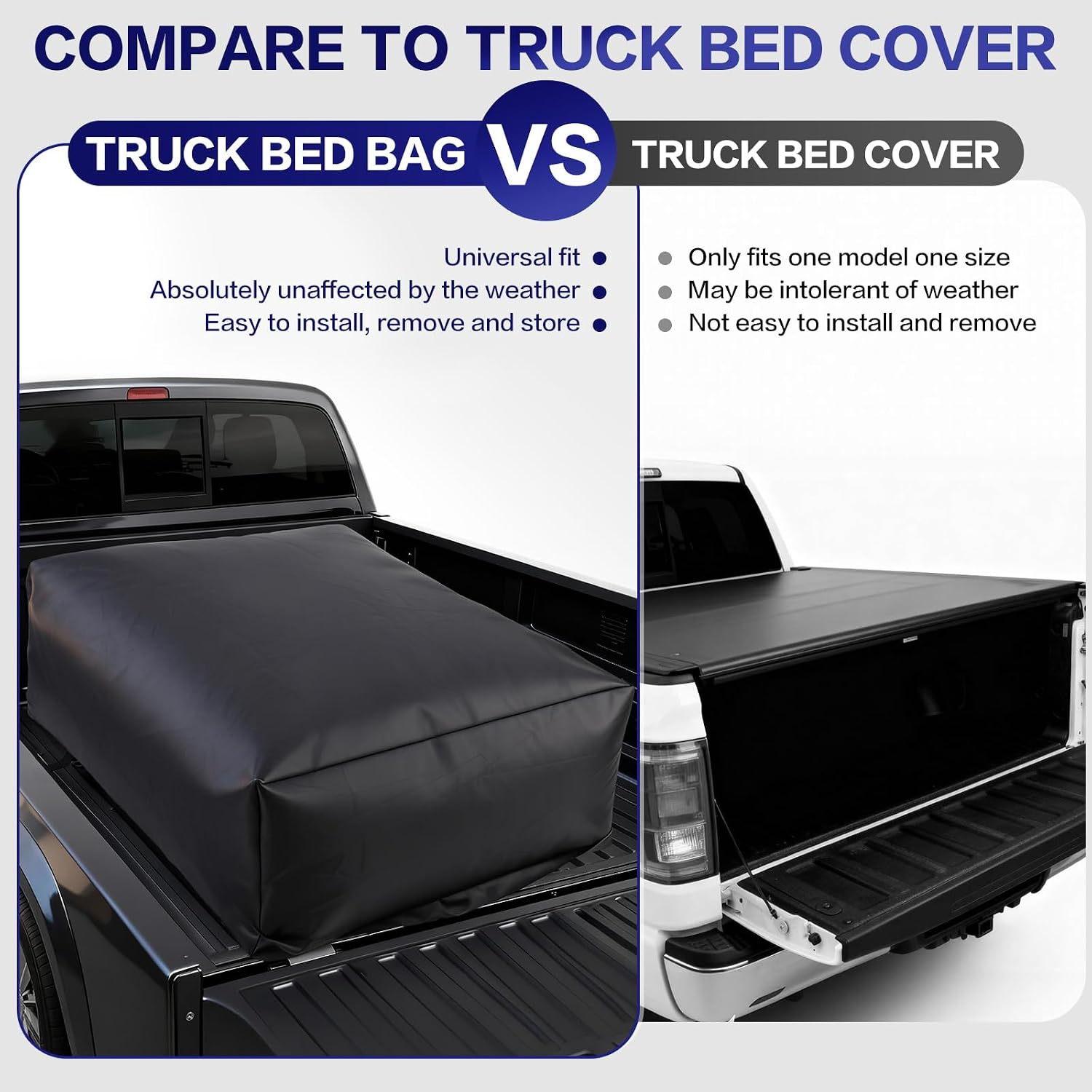 Truck Bed Cargo Bag,Waterproof 1000D Oxford Fabric Car Roof Bag | Car Luggage Bag with 6 Elastic Cords Fits All Trucks 26 Cubic Feet (51"x40"x22")
