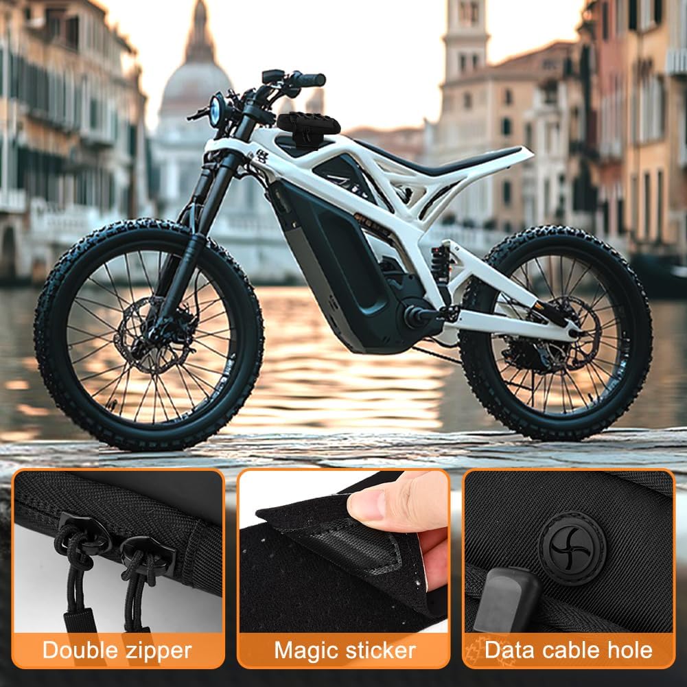 Phone Bag for Ebike, Motorcycle Frame Battery Bag, Waterproof Pouch for for Electric Dirtbike Tutti Soleil 01/Sur ron Light Ultra Hyper Bee/E Ride Pro S SR/Talaria MX3 MX4 MX5(Black)