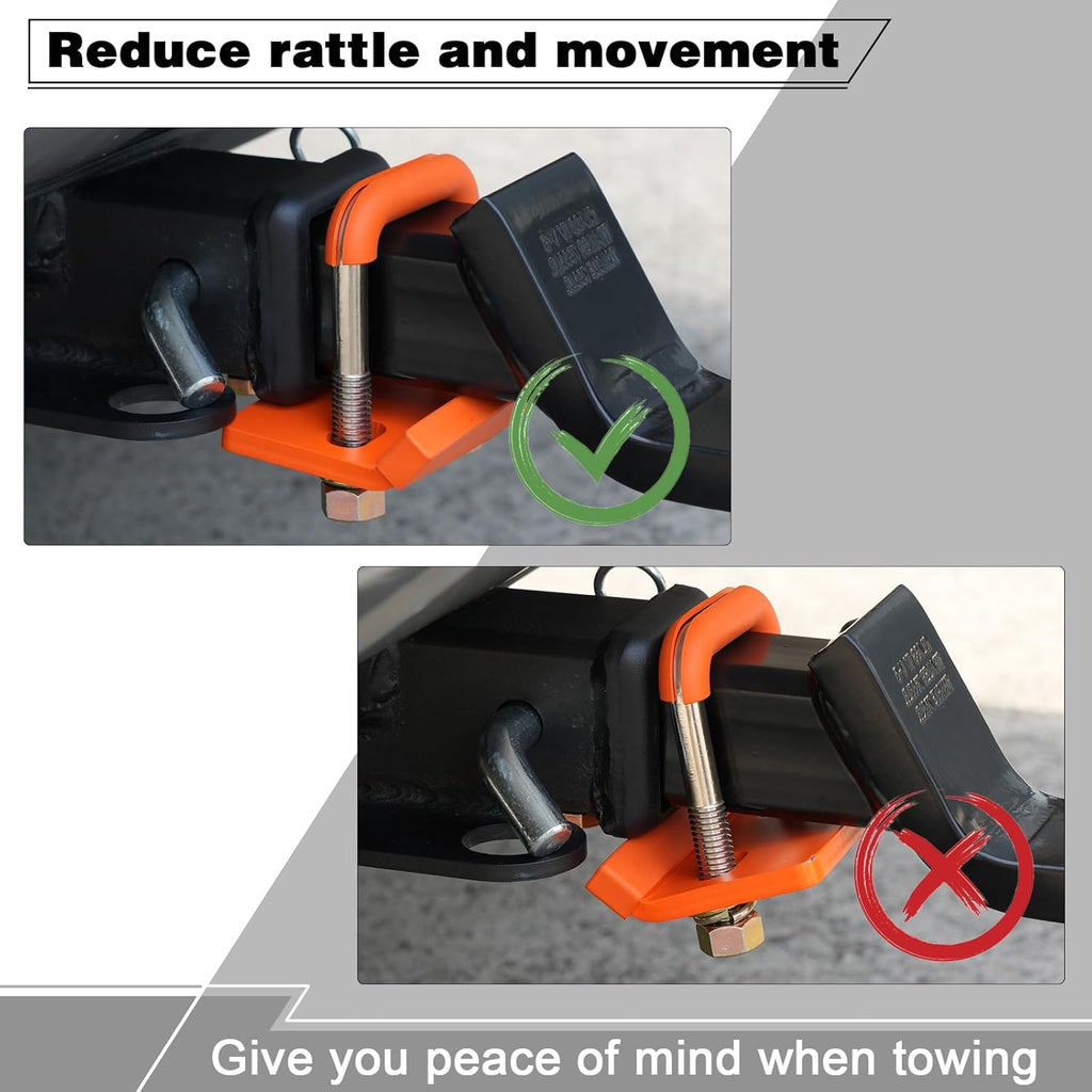 TOPSHINE Trailer Hitch Tightener Anti-Rattle Stabilizer for 1.25, 2 inch Hitches, Hitch Receiver Clamp with Rubber Isolators, Reduce Movement On Hitch Mount, Bike Rack, Cargo Carrier, RV Accessories