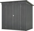 4x6 ft Metal Shed Outdoor Storage Shed, Metal Steel Utility Tool Shed Storage by Jaxilyn