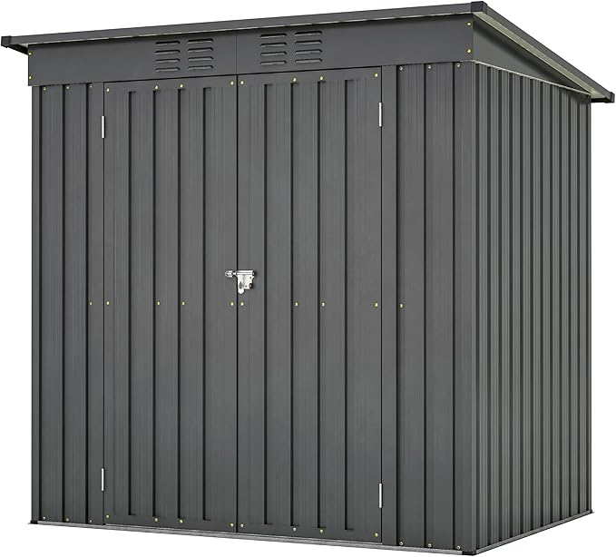 4x6 ft Metal Shed Outdoor Storage Shed, Metal Steel Utility Tool Shed Storage by Jaxilyn