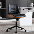 Home Office Chair No Arms with Wheels, Adjustable Height Small Desk Chair