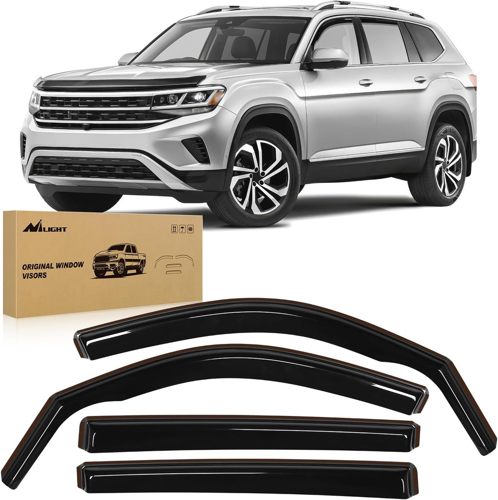 Nilight Vent Window Visors for Volkswagen Atlas 2018 2019 2020 2021 2022 2023