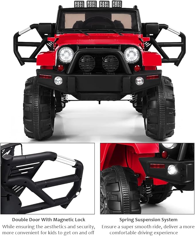 Costzon Ride On Car, 12V Battery Powered Electric Ride On Truck w/Parental - Image 2