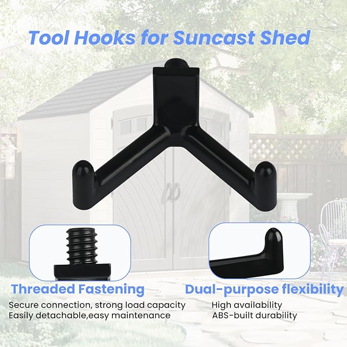 5pcs Tool Hooks for Suncast Shed, Double Head Storage Hanger - Image 3