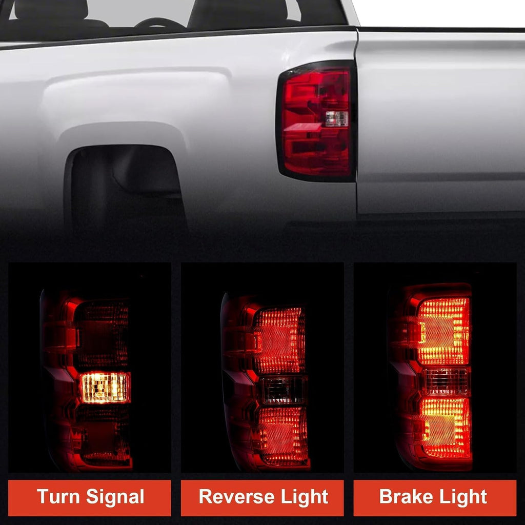 Tail Light Compatible With 2014-2019 Chevy Silverado 1500 2500 HD GMC Sierra 3500 HD Left Driver Side Taillight Replace 23431875 Halogen
