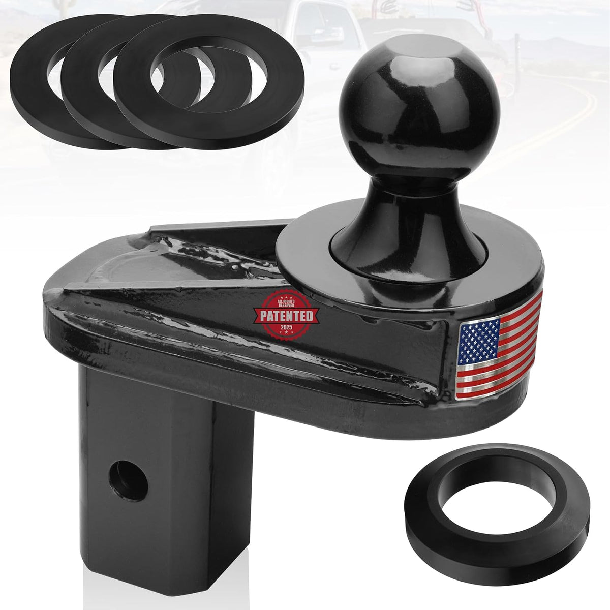 4" offset gooseneck ball extender for short bed, main product view