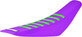 Enjoy Mfg USA-Made Seat Cover - Compatible with Kawasaki KX125 KX250 (1999-2002) _#77 (All Purple with Flo Green Ribs)