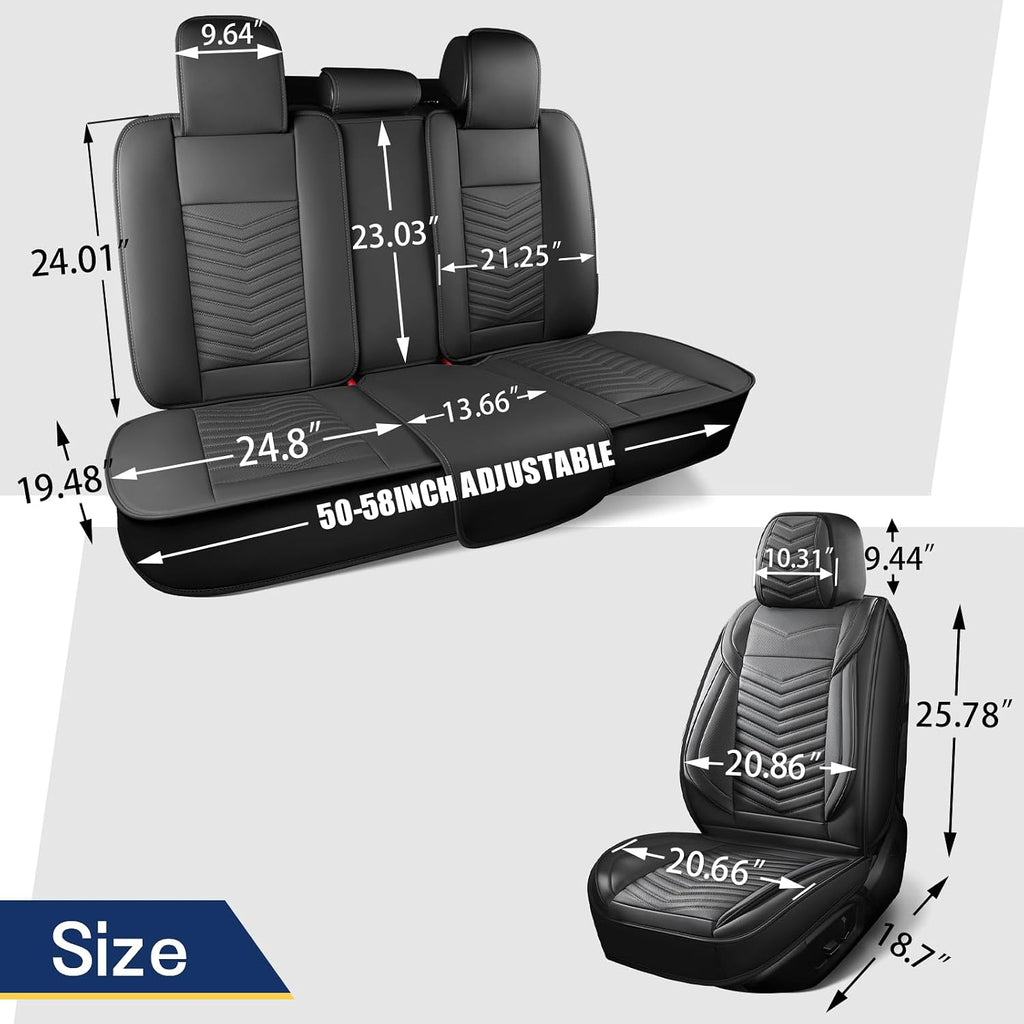 hchengkikz nappa leather car seat covers full set, package contents