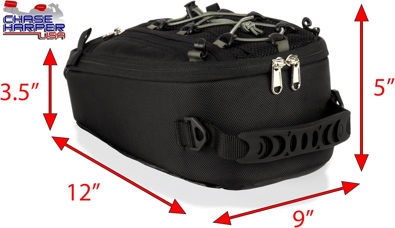 Chase Harper 450 Tail Bag - Water-Resistant, Tear-Resistant, Industrial Grade Ballistic Nylon - Universal Fit Adjustable Strap Mounting System