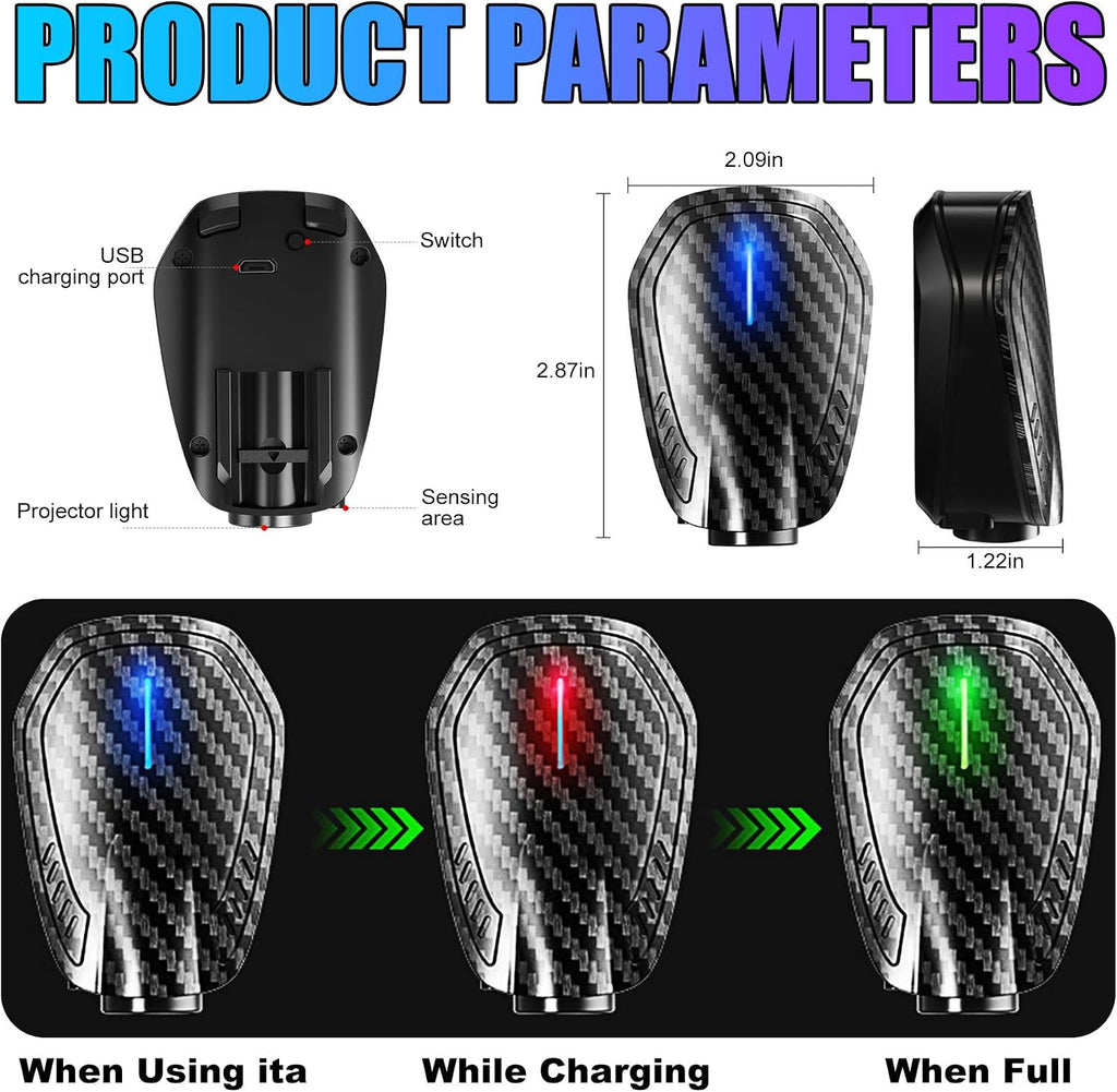 SPOBODY 2PCS Car Door Light Projector Car Door Projector Rechargeable HD Car Welcome Courtesy Ghost Shadow Lamp Fit for Cars (for F-OO-RRD