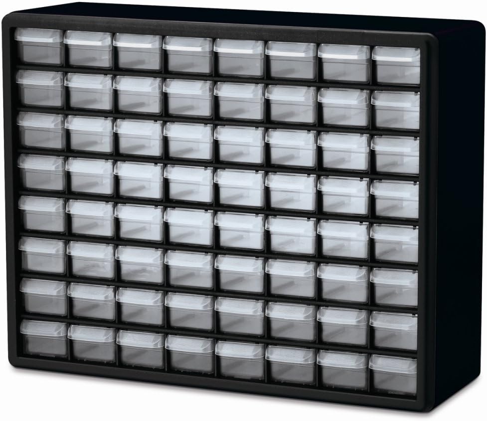 akro-mils 64-drawer plastic storage cabinet, 20"w x 6"d, main product view