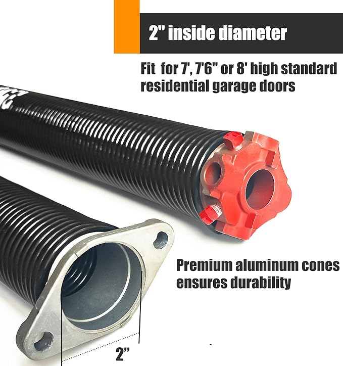 Garage Door Torsion Spring Set, Pair of 2" Electrophoresis Coated Garage Door - Image 4