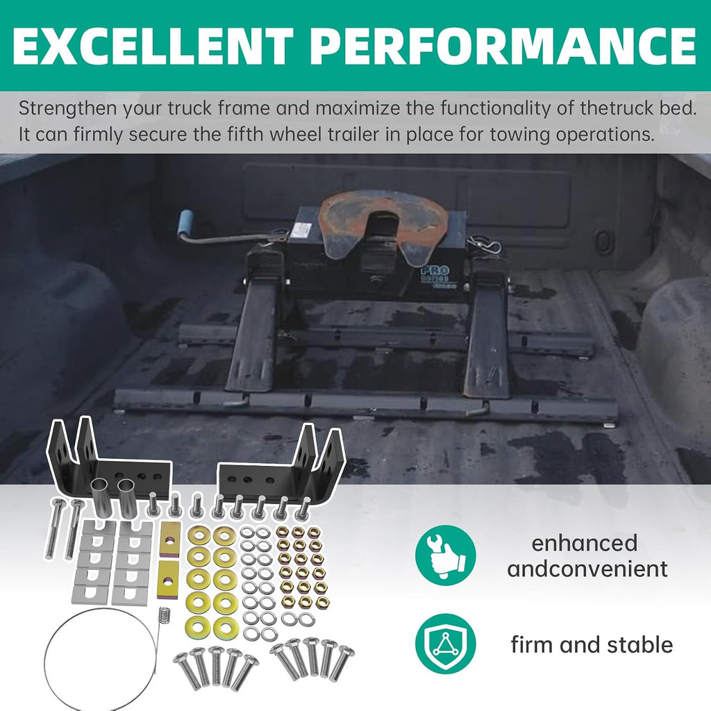 Universal Installation Kit w/Hardware and Brackets Compatible with 5th Wheel Trailer Hitches Installation Kit Replace Reese #30035, 58058 (10 - Bolt Design)
