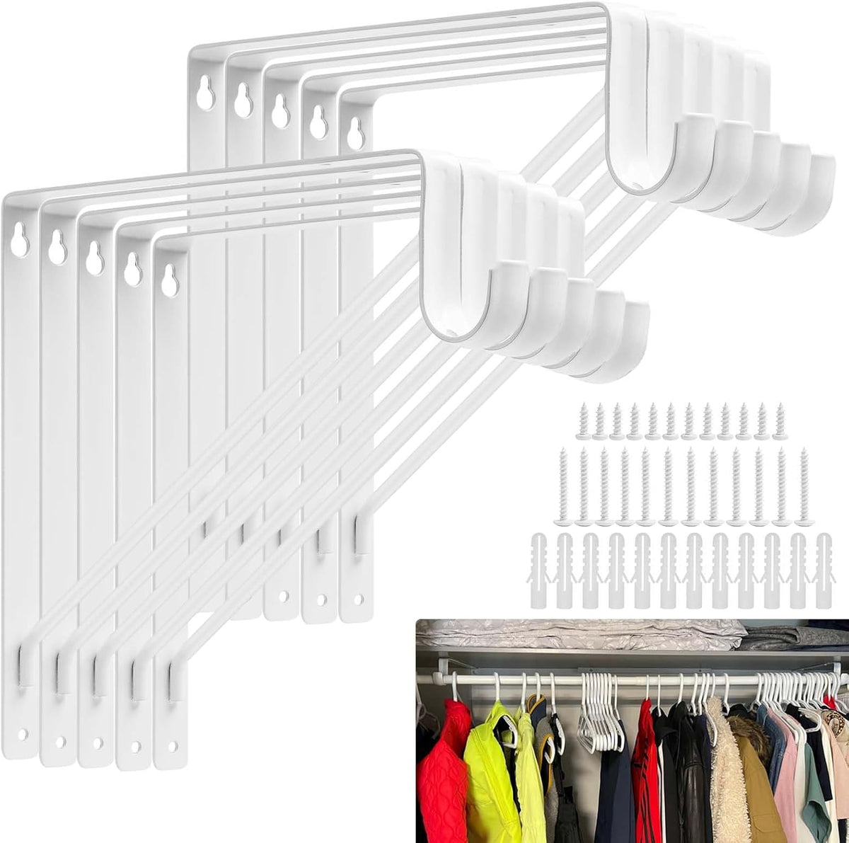heavy duty closet rod bracket,11''x11'' closet shelf brackets, main product view