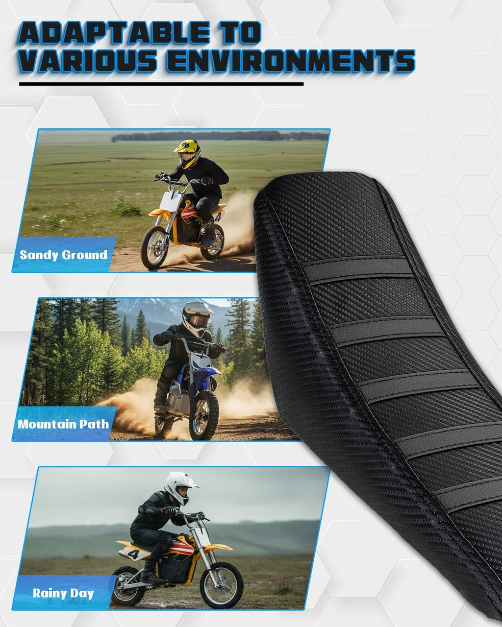 MX350 Seat Cover, E Dirt Bike Gripper Rubber Cover for Razor MX350/400, BLACK