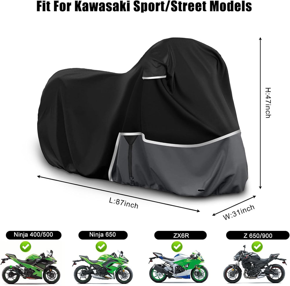 Waterproof Motorcycle Cover Replace for Kawasaki Ninja 400 500 650 Z900 Zx6r ...