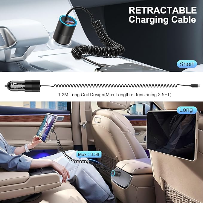 USB C Car Charger Fast Charge, Car Adapter Compatible - Image 4