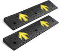 DNA MOTORING 2pcs 2.2" Rise Rubber Arrow Curb Ramp Heavy Duty Loading Driveway