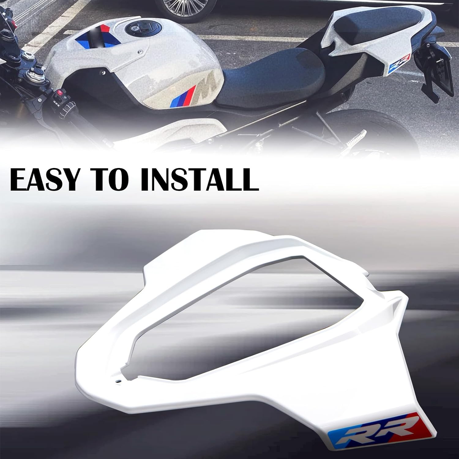 Motorcycle Cover Cowl Fairing Kit Fits for S1000RR M1000RR 2023 2024 2025 Rear Tail Fairing (White)