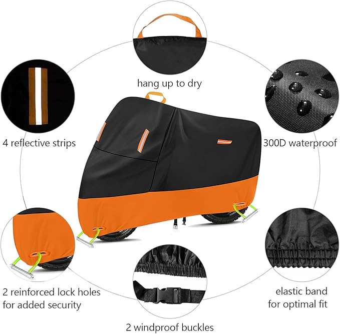 Heavy Duty Motorcycle Cover 300D Oxford Heavy Duty Oxford Dirt Bike Cover 450cc - Image 3