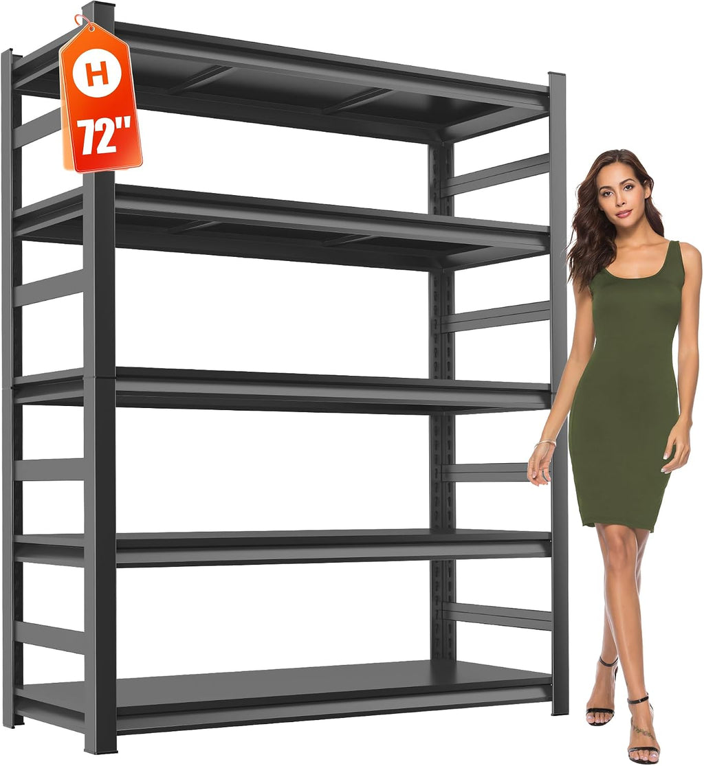Adjustable 5-Tier Garage Shelving, Heavy Duty Steel Storage Shelves, High Load