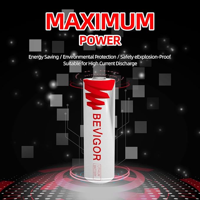 BEVIGOR Lithium Batteries AA Size, AA Battery 4 Pack, 3000mAh Double A Batteries - Image 3
