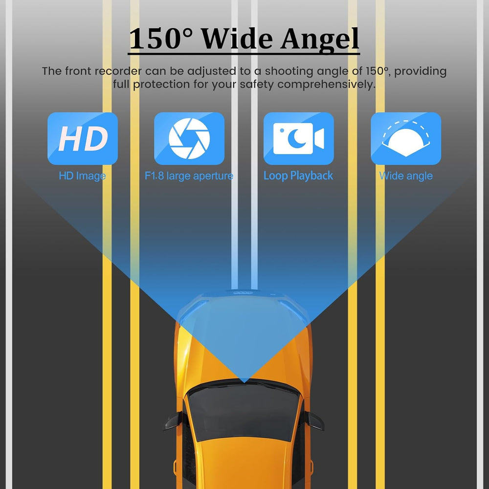 Dash Camera for Car - 3 Inch 1080P IPS Touchscreen Car Camera - G-Sensor/Loop...